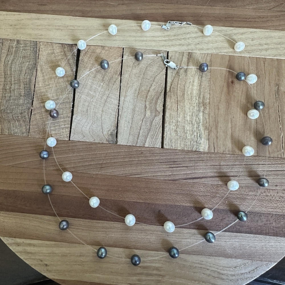 Peter Brams PBD 2‎ Necklaces 18 Inch Tahitian Culture Pearls 925 Sterling 15.2g